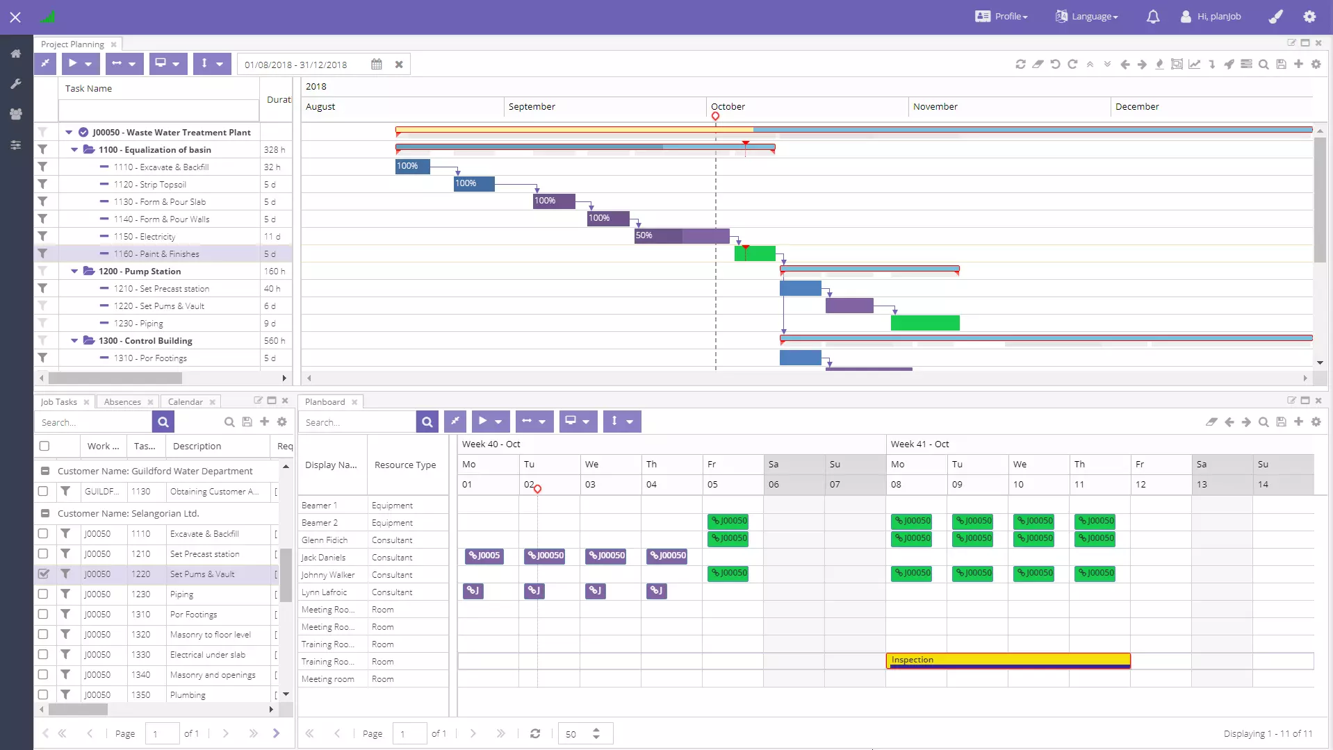 Planning board screenshot